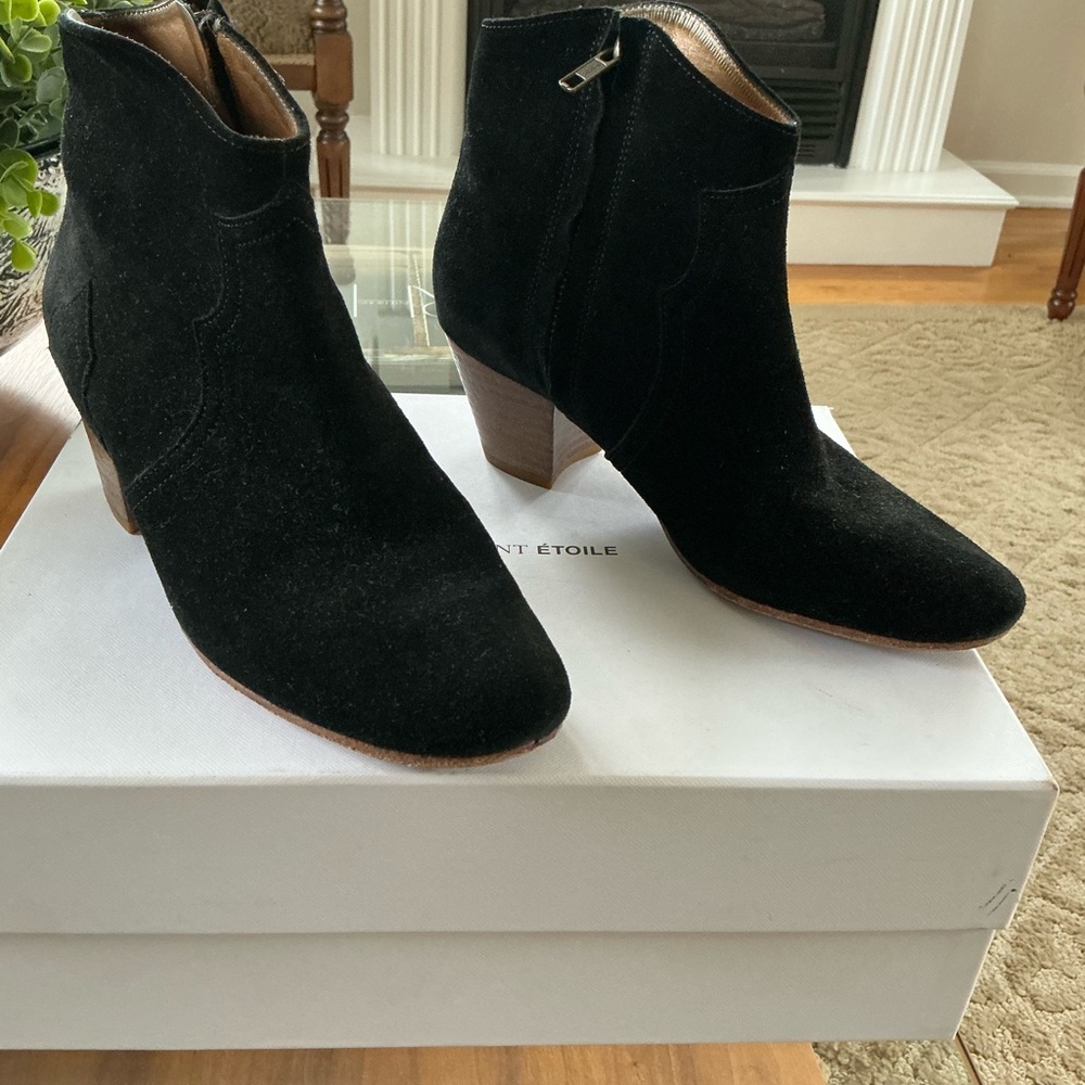 Isabel Marant Black Suede Ankle Booties